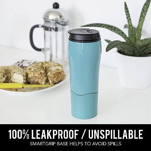 Mighty Mug Plastic Travel Mug, No Spill Double Wall Tumbler, Cold/Hot, Cup-Holder Friendly, Dishwasher Safe, (Purple, 12oz)