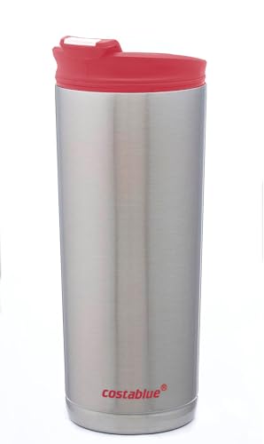 costablue Travel Coffee Mug - 16 Oz. Stainless Steel Insulated Coffee Mug, Leak Proof Tumbler w/Dishwasher Safe Lid, Double Wall Travel Coffee Cup, Reusable Insulated Tumbler for Hot & Cold Beverages
