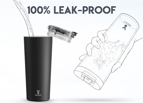 Meoky 24 oz Travel Coffee Mug with Leak-proof Lid, Stainless Steel Insulated Coffee Tumbler, Keeps Hot for 8 Hours or Cold for 24 Hours, Fits in Car Cup Holder (Night)