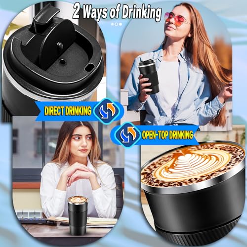 Travel Coffee Mug 16 oz, Insulated Coffee Cups with Lid, Thermos Stainless Steel Coffee Mugs Spill Proof, Double Wall Vacuum Tumbler, Reusable To Go Mug for Hot/Ice Coffee (green)