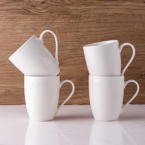 GBHOME 12 OZ Off White Coffee Mugs, Ceramic Coffee Mugs Set with Large Handle for Man,Woman,Dad,Mom, Light Weight Coffee Mugs for Latte/Cappuccino/Cocoa/Milk, Dishwasher &Microwave Safe,12Pcs
