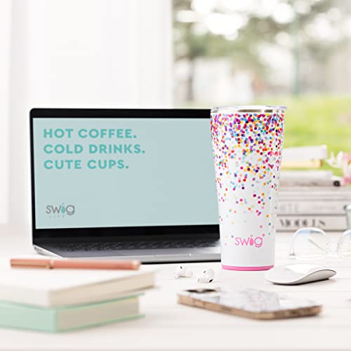 Swig Life 32oz Insulated Tumbler, Travel Coffee Tumbler with Lid, Cup Holder Friendly Travel Coffee Mug, Stainless Steel Thermos, 32 oz Tumbler, Reusable Insulated Coffee Mug with Lid (Blacksmith)