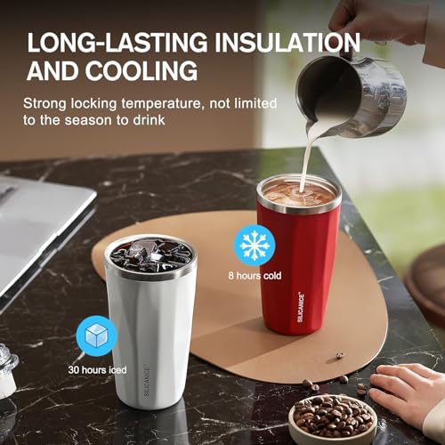 SILICANICE White 20 oz Tumblers With Straw And Lid,Dishwasher Safe Travel Coffee Mug,Stainless Steel Vacuum Insulated Iced Hot Cup,beach No Spill Proof Women Water Bottle Drink For Adults Thermos
