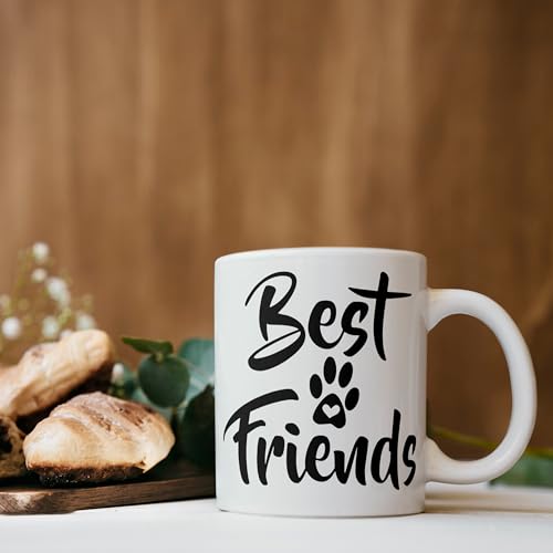 4GiftSake - Customized Dog Mom Girl Love Tea Coffee Mug - Personalized Ceramic Cup with Heartwarming Pet and Mom Image - Gift for Dog Lovers