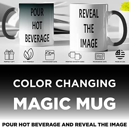 Custom Heat Sensitive Photo Mug, 11 oz - Add Your Picture and Text, Double Side Printing - Tazas Personalizadas, Color Changing Cup for Tea & Coffee - Personalized Magic Mug