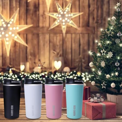 GiNT 17oz Travel Tea Mug with Infuser and Two Lid. Vacuum Insulated 316 Stainless Steel Travel Coffee Mug. Dishwasher Safe Tea Cup with Tea Strainer for Hot and Cold Brew Coffee or Tea(Pink)