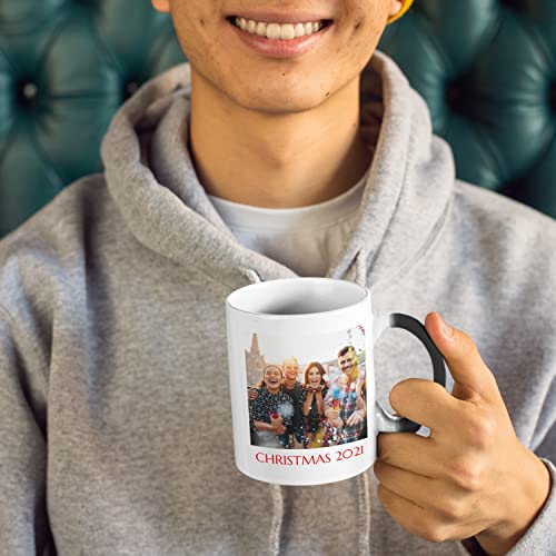 Custom Heat Sensitive Photo Mug, 11 oz - Add Your Picture and Text, Double Side Printing - Tazas Personalizadas, Color Changing Cup for Tea & Coffee - Personalized Magic Mug