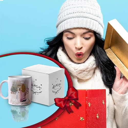 4GiftSake - Customized Dog Mom Girl Love Tea Coffee Mug - Personalized Ceramic Cup with Heartwarming Pet and Mom Image - Gift for Dog Lovers