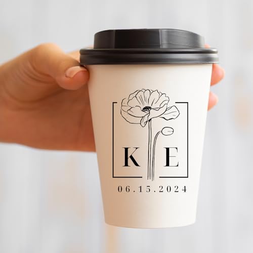 100 Personalized Paper Coffee Cups for Wedding Personalized Coffee Cup FavorsWedding Paper Coffee Cups Personalized Paper Cups Disposable Cups With Logo Custom White Coffee Cup custom disposable cup