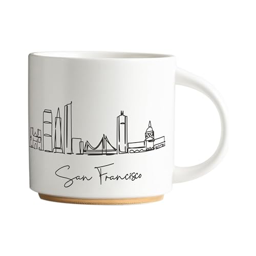 COLLECTIVE HOME - Skyline Ceramic Mug, Coffee Cup, Landscape Cups, 15 oz Tea Mugs, Elegant Personalized Mug with Gift Box, Luxurious Cups for Office and Home (San Francisco)