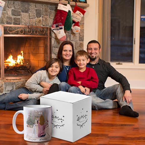 4GiftSake - Customized Dog Mom Girl Love Tea Coffee Mug - Personalized Ceramic Cup with Heartwarming Pet and Mom Image - Gift for Dog Lovers