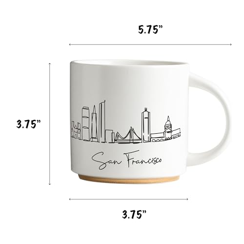COLLECTIVE HOME - Skyline Ceramic Mug, Coffee Cup, Landscape Cups, 15 oz Tea Mugs, Elegant Personalized Mug with Gift Box, Luxurious Cups for Office and Home (San Francisco)