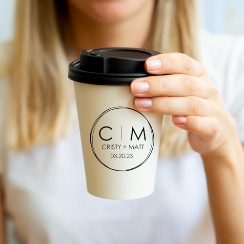 100 Personalized Paper Coffee Cups for Wedding Personalized Coffee Cup FavorsWedding Paper Coffee Cups Personalized Paper Cups Disposable Cups With Logo Custom White Coffee Cup custom disposable cup