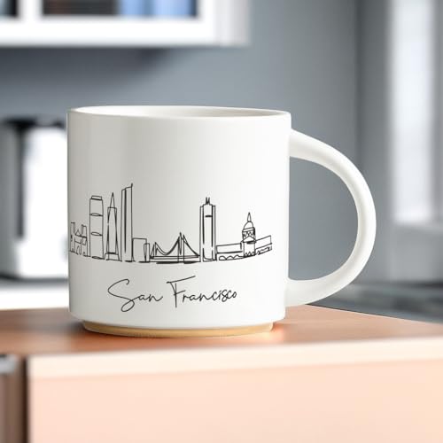 COLLECTIVE HOME - Skyline Ceramic Mug, Coffee Cup, Landscape Cups, 15 oz Tea Mugs, Elegant Personalized Mug with Gift Box, Luxurious Cups for Office and Home (San Francisco)