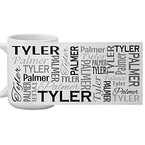 Let's Make Memories Personalized Your Name Signature Mug - Custom 15oz Coffee Mug - Stocking Stuffer - For Christmas Gray