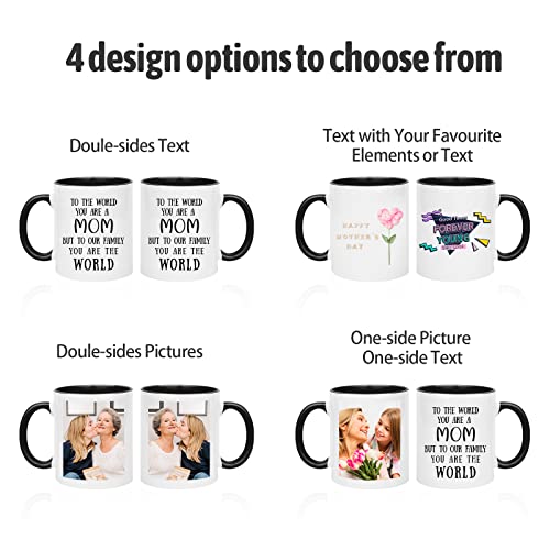 Personalized photo Mug Custom Mug Design Your Own Style with Words Picture, 11oz Multiple Colors Personalized Gifts Custom Cups for Birthday Anniversary Christmas.