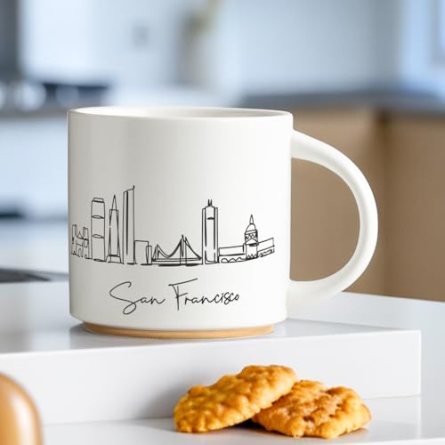 COLLECTIVE HOME - Skyline Ceramic Mug, Coffee Cup, Landscape Cups, 15 oz Tea Mugs, Elegant Personalized Mug with Gift Box, Luxurious Cups for Office and Home (San Francisco)