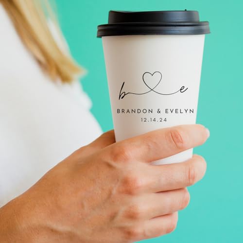 100 Personalized Paper Coffee Cups for Wedding Personalized Coffee Cup FavorsWedding Paper Coffee Cups Personalized Paper Cups Disposable Cups With Logo Custom White Coffee Cup custom disposable cup