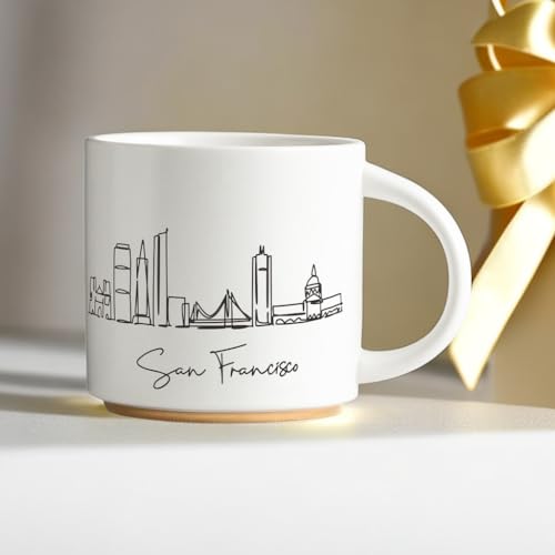 COLLECTIVE HOME - Skyline Ceramic Mug, Coffee Cup, Landscape Cups, 15 oz Tea Mugs, Elegant Personalized Mug with Gift Box, Luxurious Cups for Office and Home (San Francisco)