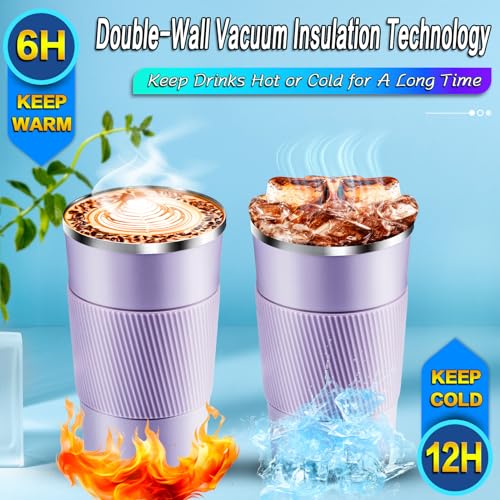 Travel Coffee Mug 16 oz, Insulated Coffee Cups with Lid, Thermos Stainless Steel Coffee Mugs Spill Proof, Double Wall Vacuum Tumbler, Reusable To Go Mug for Hot/Ice Coffee (navy blue)