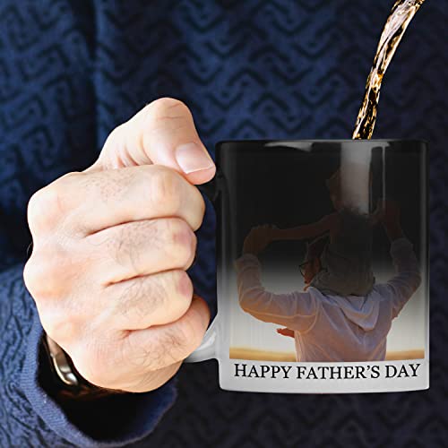 Personalization Lab Heat Sensitive Ceramic Coffee Mug, 11 oz, Color Changing, Custom Photo, Text, Logo, Double Sided, Funny, Home, Christmas Gift