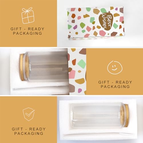 Ini-tial Glass Cup - Gifts for Women - 16 Oz Glass Cups W/Lids Straws, Glass Tumbler Monogrammed Gifts, Iced Coffee Cups - Personalized Customized Cute Gifts Mothers Day, Birthday Gifts for Her Mom, K