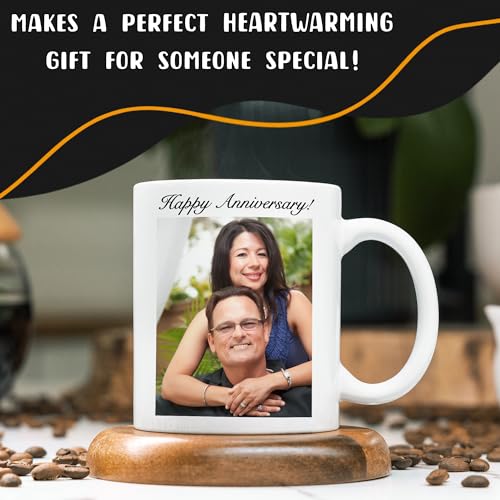 Giftbees Personalized Coffee Mug, Custom Picture Text or Logo Ceramic Mug, Customized Gift for Men & Women, Taza Personalizada with Photo and Words, Customizable 11 Oz Tea Cup | White