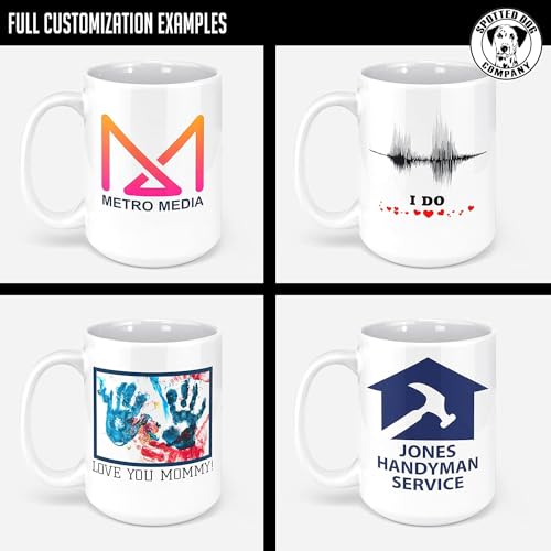 Personalized 15oz Ceramic Coffee Mug – (10 Colors) Photo Your Text Here, Customized Picture Name Words Cup, DYE Taza Cafe Personalizadas Fotos, Cute Custom Gifts Mom Women Men, Mother's Day (White)