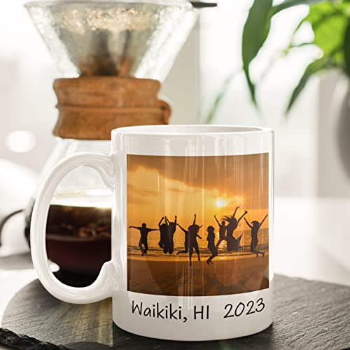 HomeBee Personalized Coffee Mug | Custom Photo Text and Logo Ceramic Mug | Customized 11 Oz Tea Cup for Men & Women | Unique Gift Idea - Taza Personalizadas Design with Picture or Message | White