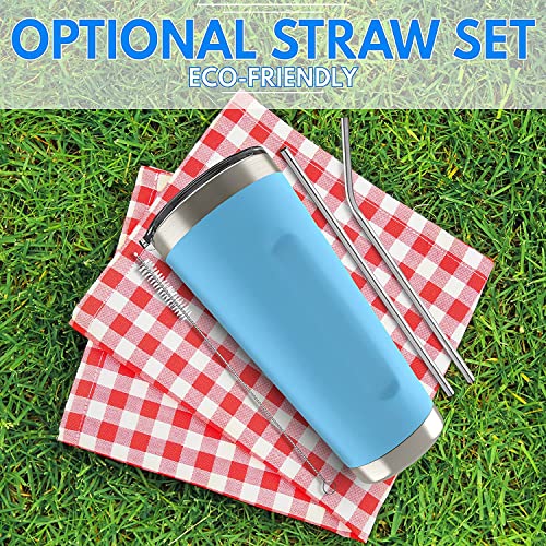 Personalized Tumbler with Engraved Name - 12 Designs, 20 Oz Coffee Tumbler with Slider Lid, Royal Blue, Double Wall Insulated - Custom Gift for Men, Women