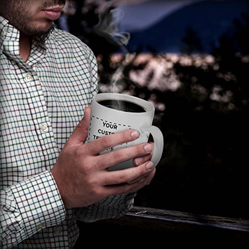 Custom Curved Java Coffee Mug Set - 10 Pack - Personalized Logo, Text - 12 Oz. - Stoneware Restaurant Cups - White