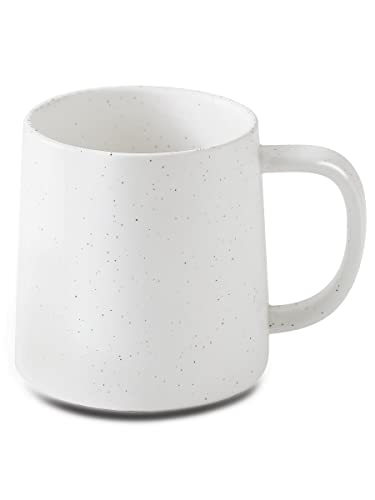 T-WARE 16 Oz Coffee Mug, White Speckled Ceramic Mug, Coffee Cup Ceramic