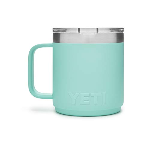 YETI Rambler 10 oz Stackable Mug, Vacuum Insulated, Stainless Steel with MagSlider Lid, Seafoam