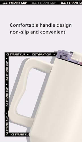 TLINNA 40oz Stainless Steel Vacuum Insulated Tumbler with Lid and Straw for Water, Iced Tea or Coffee, Smoothie and More (Gream White, 40 oz)