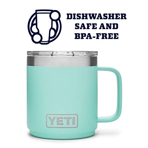 YETI Rambler 10 oz Stackable Mug, Vacuum Insulated, Stainless Steel with MagSlider Lid, Seafoam
