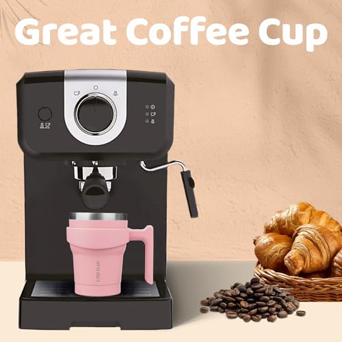 ARRKYOER Travel Tumbler with Handle and Lid Straw, 10oz Insulated Cup Coffee Mug, Stainless Steel Vacuum Reusable Thermos for Water,Iced Tea or Coffee,Cosmos