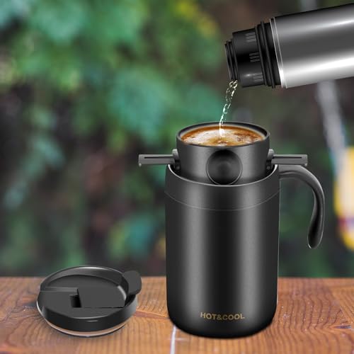 OARSE 16oz Camping Coffee Maker Pour Over Coffee Maker Set，Camp Pour Over Set，Portable Coffee Kit for Travel, Camping, Offices, Backpacking