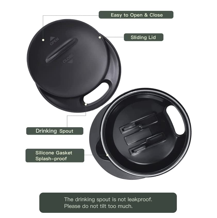 Ideus 16 oz Insulated Coffee Mug with Handle and Lid, Double Wall Stainless Steel Vacuum Insulated Tumbler Cup, Travel Coffee Cup Thermal Cup for Home and Office, Mars Celadon