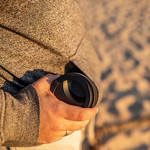 bioGo 16oz Cup, Rice Husk Fibre, BPA-Free, Double Wall Insulation Reusable Coffee Cups, On-The-Go Travel Mug, Screw Tight Lid, Textured Grip, Ultra Lightweight Microwave Tumbler (Midnight Black, 16oz)