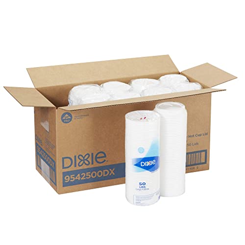 Dixie Dome Drink-Thru Lids, Fits 10, 12 & 16oz Paper Hot Cups, White, 500/Carton
