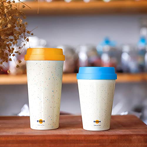 evron Spill Proof Travel Mug with Anti-Leak Locking Lid, Insulated Double-Wall Coffee Mugs for Hot and Cold Drinks (16oz and 10oz 2 Pack)