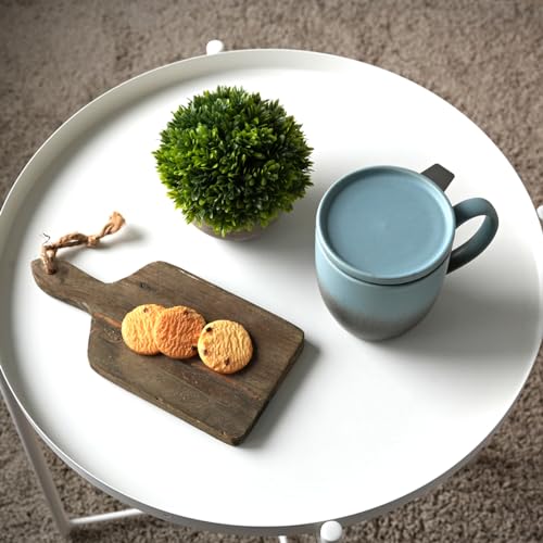 Bosmarlin Ceramic Tea Cup with Infuser and Lid, 16 Oz, 3 Colors to Choose, Microwave and Dishwasher Safe, Steeping Tea Mug with Strainer, Matte Reactive Glaze (16 Oz, Dark Blue)