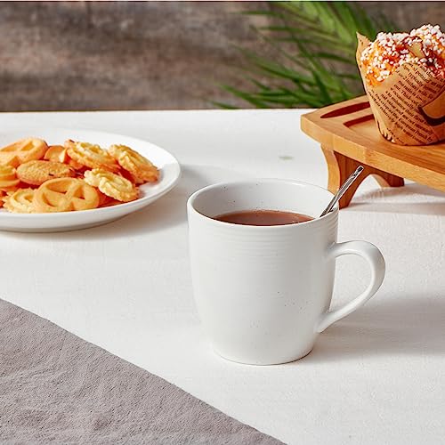 ONEMORE Coffee Mugs Set of 6, 16 oz Ceramic Mug with Handle for Tea Cocoa Milk Juice Latte Cappuccino, Large Speckled Coffee Cups for Men Women Home or Office Use Dishwasher & Microwave Safe, White