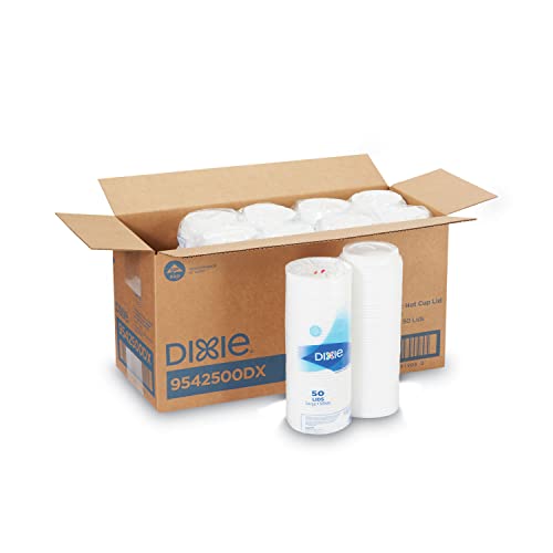 Dixie Dome Drink-Thru Lids, Fits 10, 12 & 16oz Paper Hot Cups, White, 500/Carton