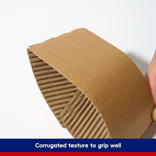 JOLLY CHEF 500 Pack Kraft Paper Coffee Cups Sleeves, Brown Cup Sleeves for 10, 12, 16, 20 oz Disposable Paper Cups