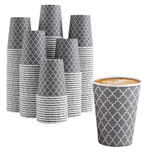 Lamosi Coffee Cups 10OZ 180 Pack, Disposable Coffee Cups, 10 oz Hot Cups,10 oz Paper Coffee Insulated Cups for Cold Hot Drinks (No Lids)