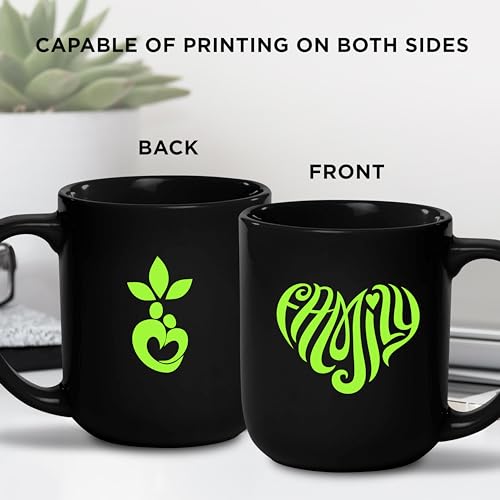 DISCOUNT PROMOS Custom Vibrant Color Glossy Ceramic Mugs 16 oz. Set of 10, Personalized Bulk Pack - Perfect for Tea, Espresso, Cappuccino, Hot Cocoa - Black