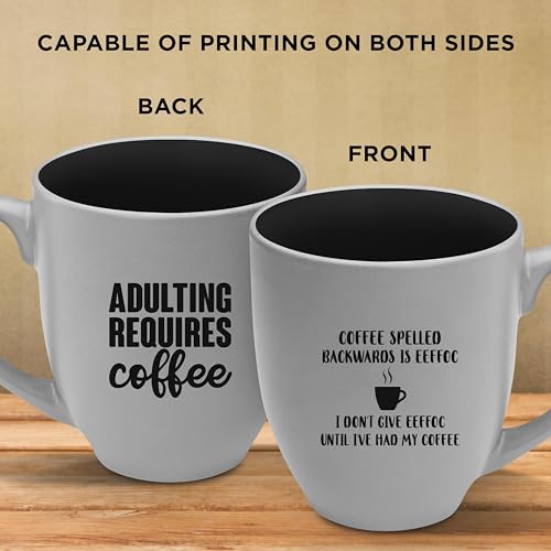 Custom Pop Out Bistro Two Tone Coffee Mugs 16 oz. Set of 10, Personalized Bulk Pack - Perfect for Coffee, Hot Cocoa and other Beverages - Black