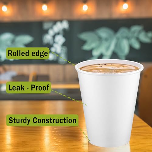 Galashield Paper Cups 10 Oz Disposable Coffee Cups Hot Cups To Go for Espresso, Hot Chocolate, Tea [50 Count]