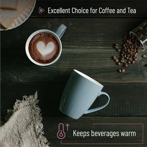 BTaT- Coffee Mugs, Set of 4, 16oz, Fine Bone China Porcelain, Gray Coffee Mugs for Coffee Mug Set, Large Coffee Mugs 16 OZ, Coffee Cups Set, Ceramic Coffee Mug sets, Coffee Cup Set, Gray Mugs